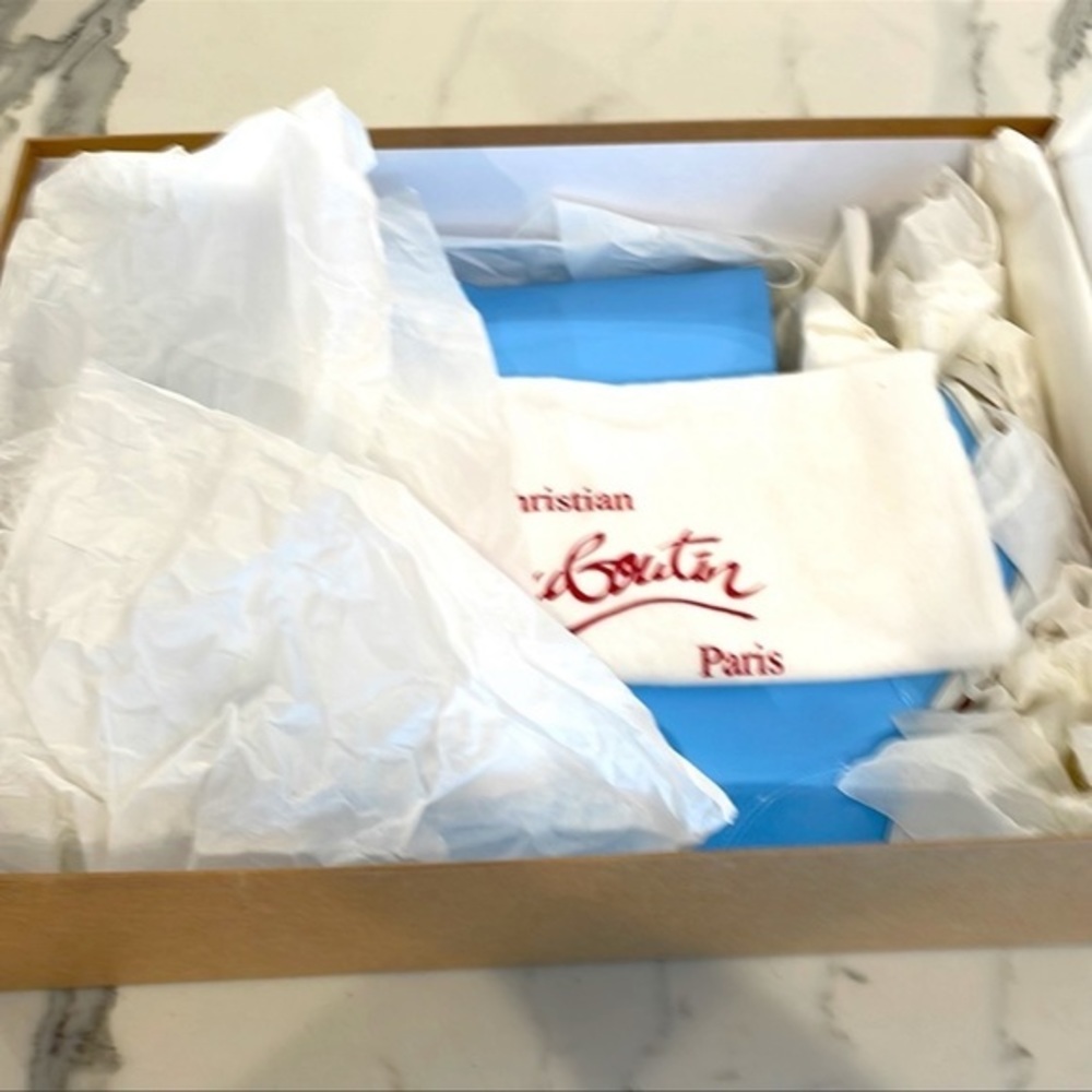 NWT Christian Louboutin Loubirain Sky Blue Rain Boots | Size 40 | - Picture 3 of 9